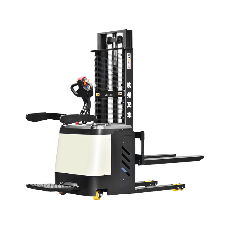 2 tan Stand-on Electric Pallet Stacker mengangkat 3m